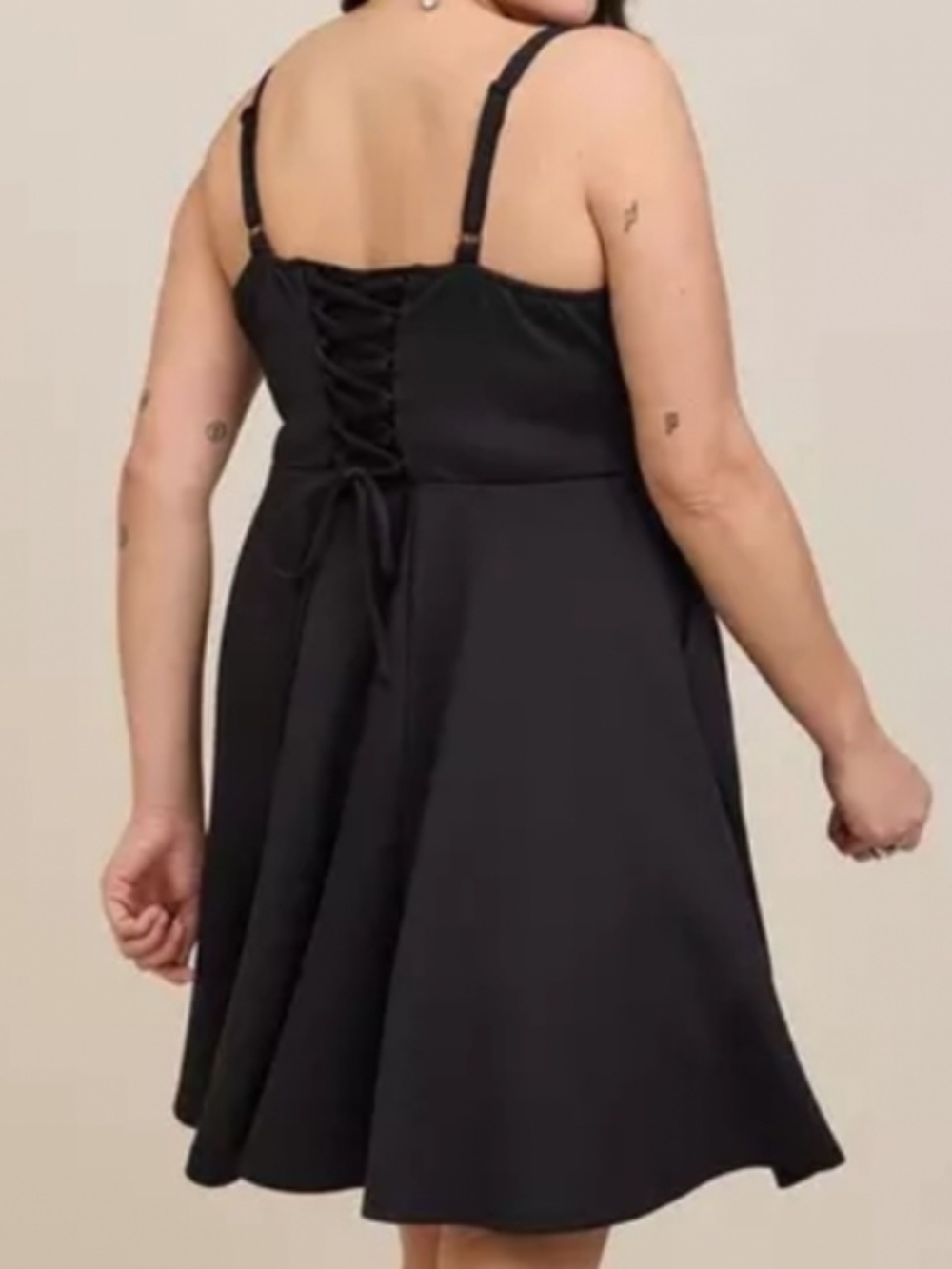 Torrid Mini Scuba Lace Up Fit-And-Flare Black Mini Dress Corset NWT 3X (22-24) - Picture 2 of 13